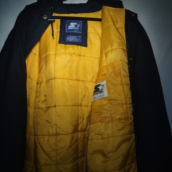 Vintage 90s Starter Michigan Wolverines Full Zip & Snap Hooded Jacket Sz/ Large - Picture 6 of 9